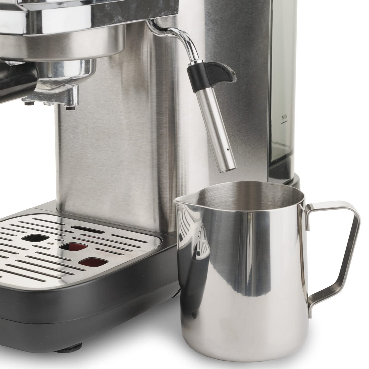 Ariete Espresso Slim Metal 1381, cafetera con manómetro, compatible con café en polvo y monodosis ESE, 15 bares máximos, filtro 1 o 2 tazas, lanza para capuchino, 1300 W, color plateado