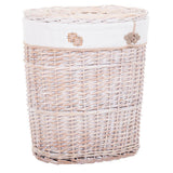 Creaciones Meng Cestos de Ropa y Cuévanos Ovala, Mimbre y Tela, Off Blanco, 51x56x37 cm, 5 Unidades