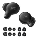 JVC HA-Z250T - Auriculares Inalámbricos con Bluetooth 5.3, 28 Horas de Batería, Certificación IPX4, Solo 5,1g de Peso, Cancelación de Ruido, 3 Pares de Almohadillas de Silicona y 2 de Espuma, Negro