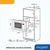 Exquisit® Microondas Combi de Encastre con Marco, 25L, 900W, Grill 1100W, 10 Niveles de Potencia en Función Convección, Acabado Acero Inox, Display Digital, Plato 31,5Cm, Medidas 38,2x59,5x1,9 Cm.