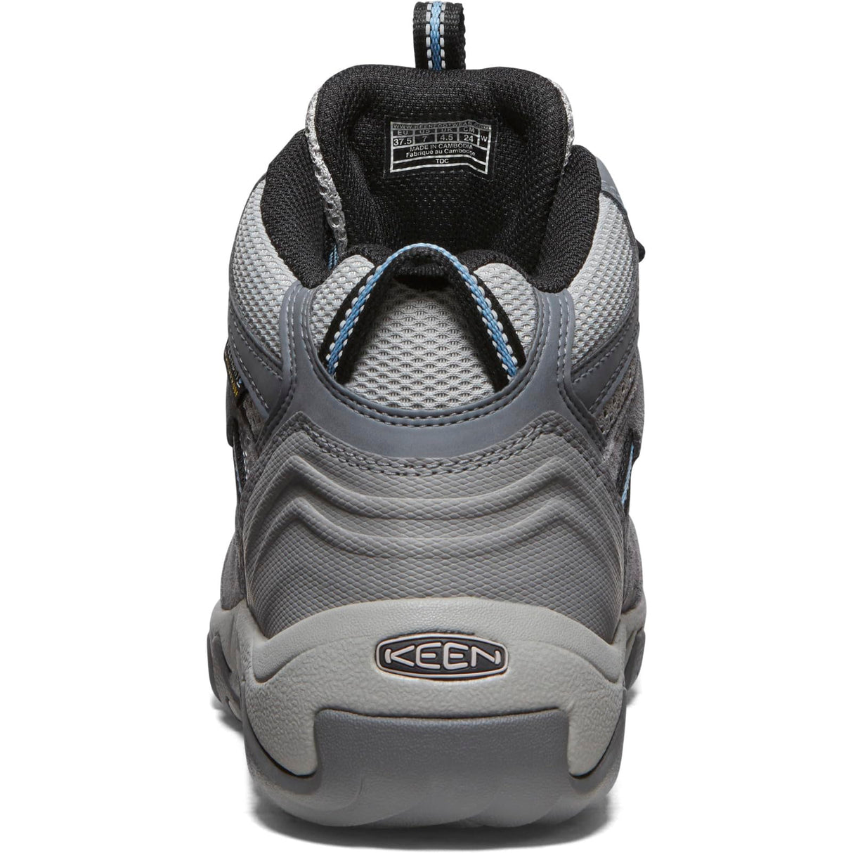 KEEN Headout Mid Waterproof, Botas de Senderismo Mujer, Steel Grey/Blue Heaven, 39 EU