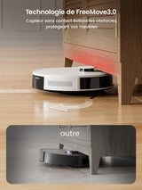 Lefant M2 Robot Aspirador Lavador con cartografía, aspiración de 5500Pa, navegación láser, tecnología de evitación PSD, Limpieza Personalizada, duración de 240 Minutos, Control vía App/Alexa/WiFi
