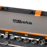Beta 920A/C17M - Surtido de 17 llaves de vaso hexagonales y 5 accesorios, en termoformado de espuma, en caja de metal