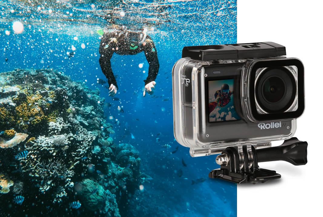 Rollei Action One Lite: tu acción, tu perfección. Captura vídeo 4K, Fotos de 20MP con 2 Pantallas, estabilización de Imagen y Modos creativos. Control táctil y aplicación para capturar sin Esfuerzo