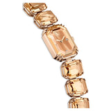 Swarovski Reloj, Pulsera de Talla Octogonal, Marrón, Acabado Tono Oro champán