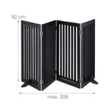 Relaxdays Barrera Seguridad Niños, Valla Protectora, Puerta, 92x206cm, Plegable, Cerca Protección Bebés, Perros, Negro, Tablero de Fibras
