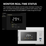GAMDIAS Atlas M1 WH Gaming ATX Mid Tower - Carcasa para computadora de computadora de Torre Media, Monitor Personalizado con Software, Ventiladores ARGB PWM de 3 x 120 mm (2 entradas), Pantalla
