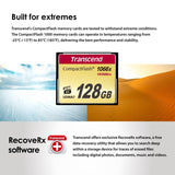Transcend 128GB CompactFlash 1000 Memory Card, hasta 160/120 MB/s, Suitable para grabación de Video en resolución Ultra Alta Full HD, 3D y 4K UHDTV TS128GCF1000