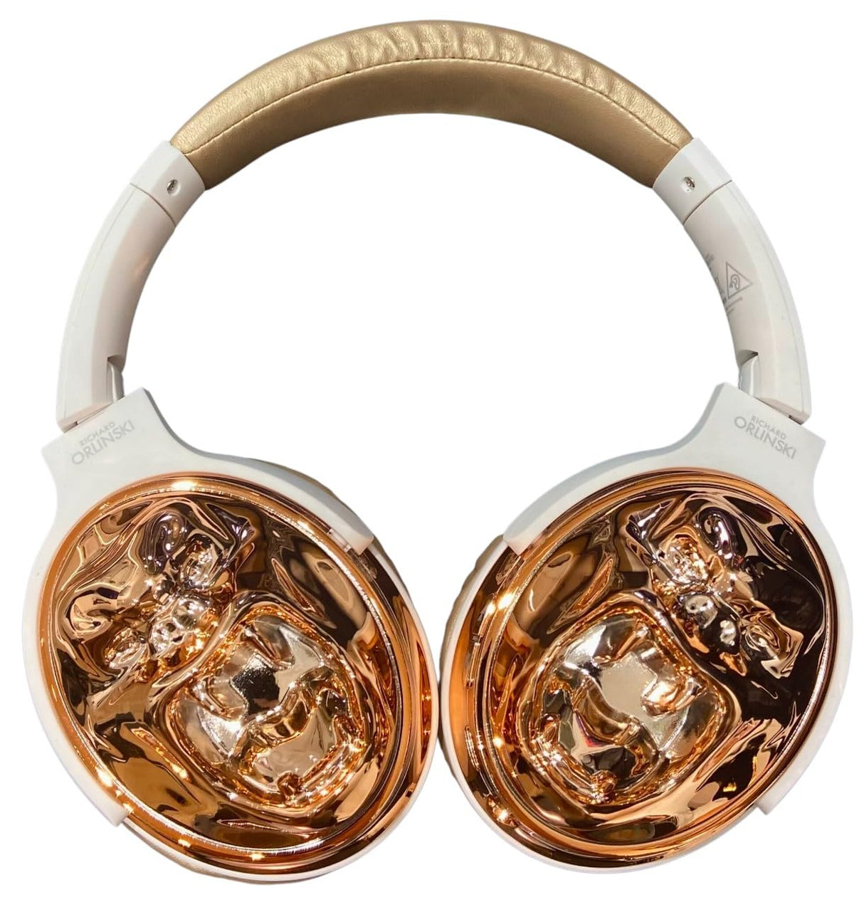 ORLINSKI Audífonos Bluetooth CAQKON1001-660-V2 2025, 40 mm, Rosa y Dorado, Batería 200 mAh, 6 Horas de Uso