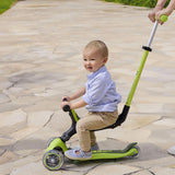 Globber GO UP Active Luces, Patinete evolutivo de 3 Ruedas con Luces para niños de 15 Meses a 9 años, Verde Menta