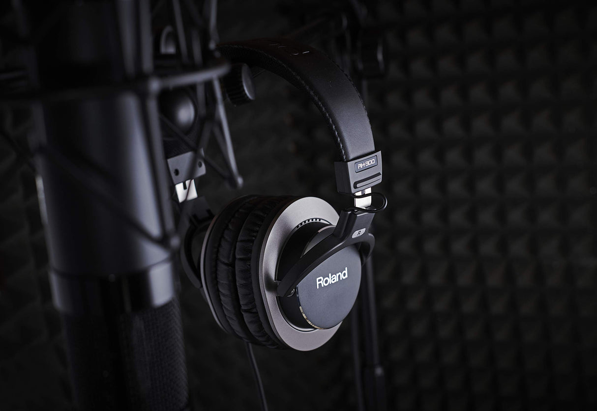 Roland Auriculares estéreo RH-300 — Auriculares de Estudio Cerrados prémium para monitorización Profesional