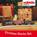 Märklin Start up 29124 - Kit de Inicio de Navidad con Locomotora de Vapor, Coche de pasajeros y vagones de mercancías con diseño navideño, vía H0, a Partir de 6 años, Ideal para Entrar en el