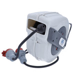 as - Schwabe CEE Carrete de cable retráctil automático 15 m H07RN-F 5G2,5-400V/16A/5 polo - Enrollador de manguera - 180° Giratorio - 1 m de cable de conexión - desmontable - para exterior, 12649
