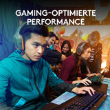Logitech G 502 Hero - Ratón para Videojuegos de Alto Rendimiento, Sensor óptico Hero 25600 dpi + Teclado Logitech G213 Prodigy para Gaming, diseño alemán QWERTZ, Color Negro