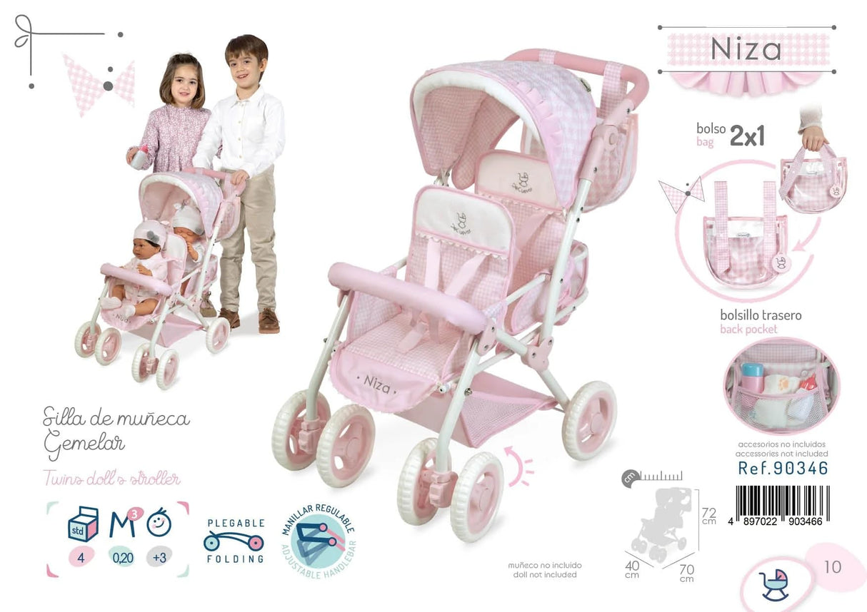DE CUEVAS TOYS- Niza Accesorios muñeca, Color rosa, 407072 cm (90346)