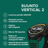SUUNTO Vertical 2 Reloj GPS Robusto, Pantalla AMOLED, Linterna, 20 días de batería, mapas Offline y 115+ Modos Deportivos. Ideal para Aventuras y Uso Diario