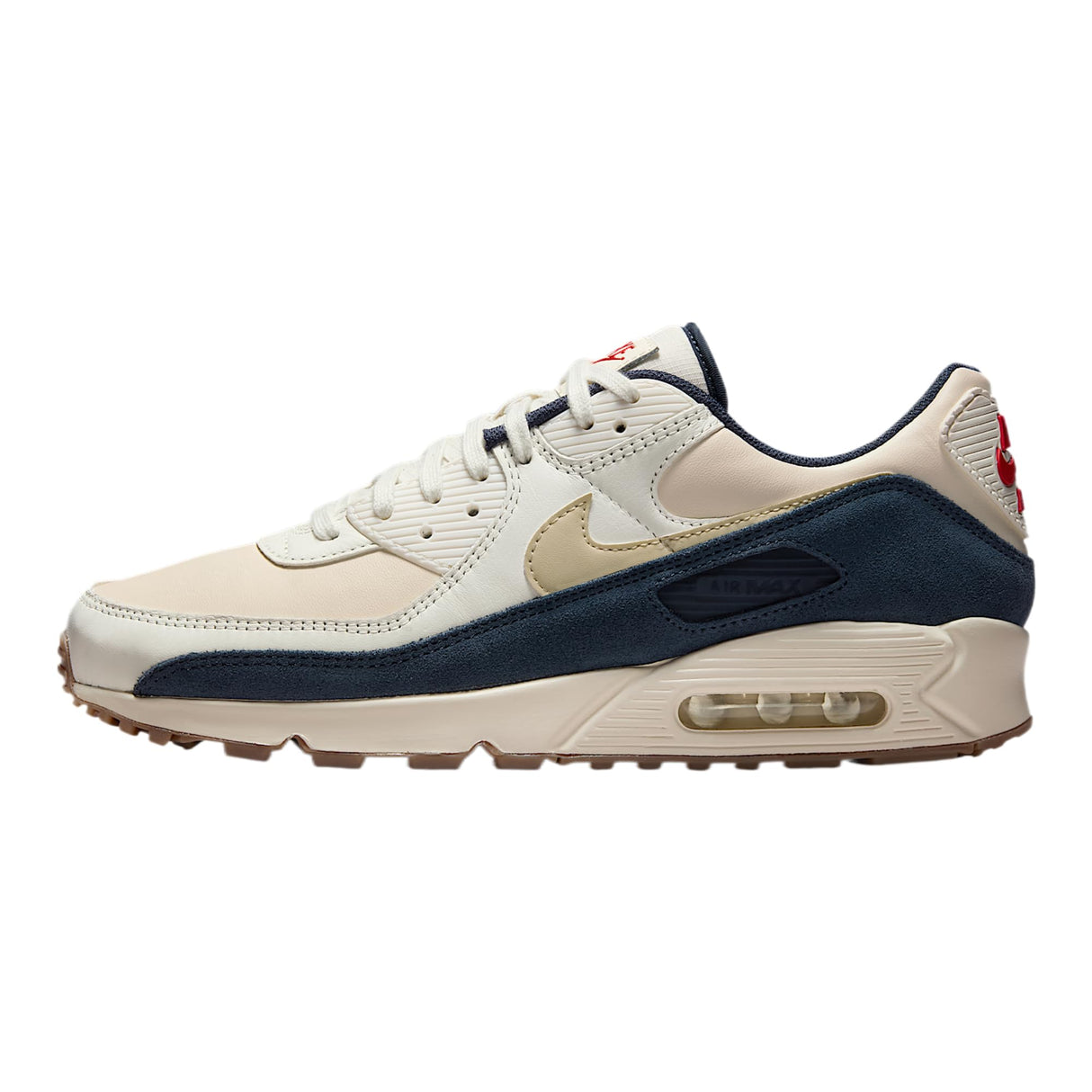 NIKE Air MAX 90 PRM, Zapatillas Deportivas para Hombre, Vela Marfil Claro Lt Khaki Thunder Azul, 44 EU