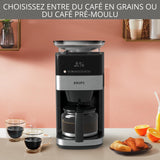 Krups Grind and Brew KM8328 cafetera de filtro con molinillo, 1.25 L, 10 - 15 tazas, cafetera automática, molinillo cónico, café en grano, café molido, panel de control digital LED