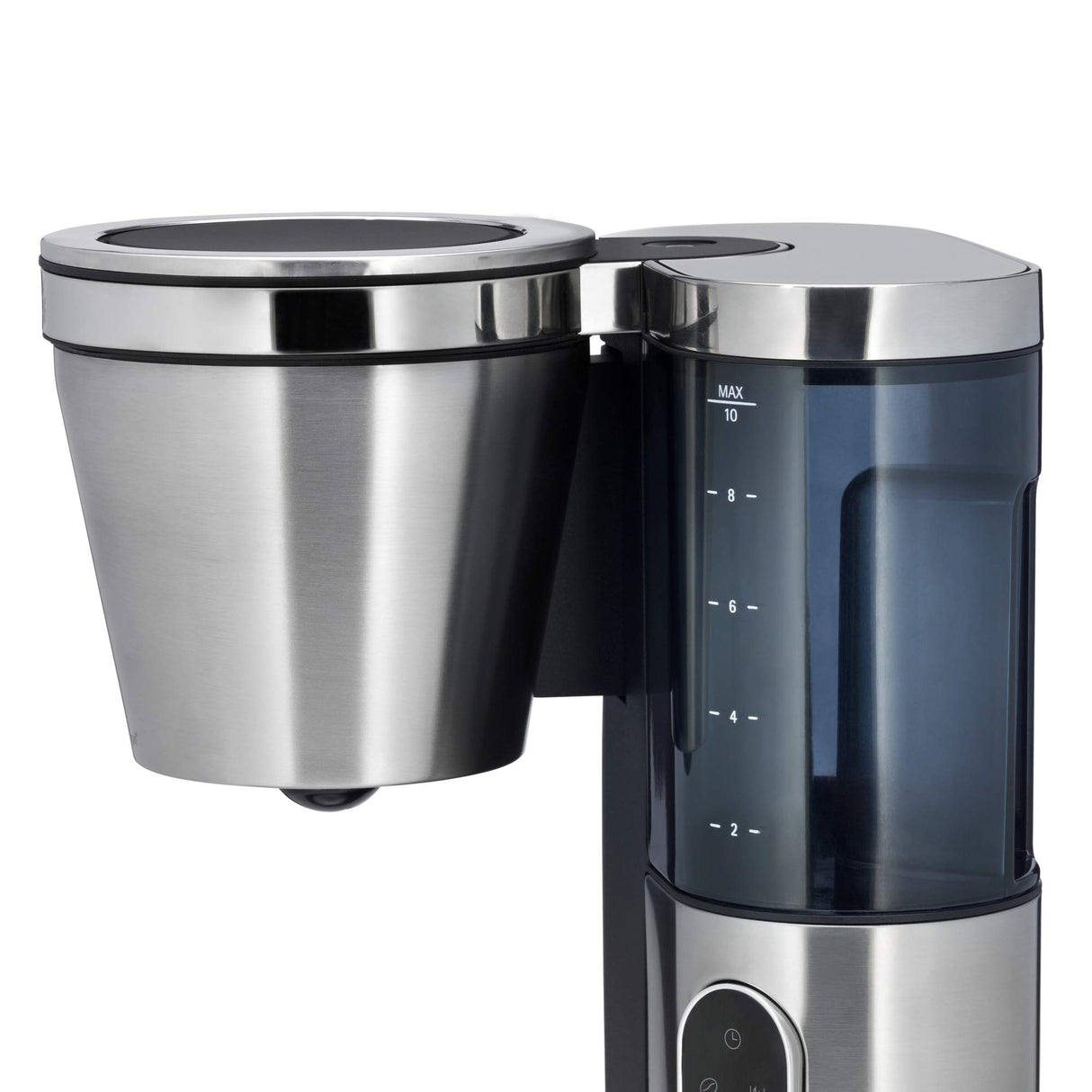 WMF Lumero Cafetera de filtro con jarra de cristal, café de filtro, 10 tazas, función temporizador, placa calentadora, cafetera con depósito de agua extraíble, apagado automático, 1000 W