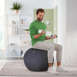 Leitz Balón de Asiento Ergo Active Antideslizante, Diseñado Ergonómicamente como Alternativa a la Silla de Escritorio, 75 cm de Diámetro, Incluye Funda de Tela, Bomba Aire Manual, 2 Tapones, 65430089
