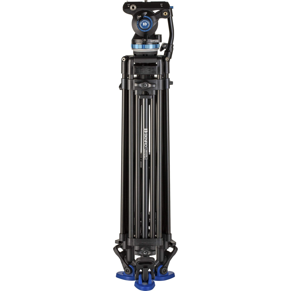 Benro Trípode de Video de Aluminio de Doble Etapa A673TM y Cabeza S8PRO, Cuenco de 75 mm, 3 Secciones de Pata, Bloqueo de Palanca giratoria