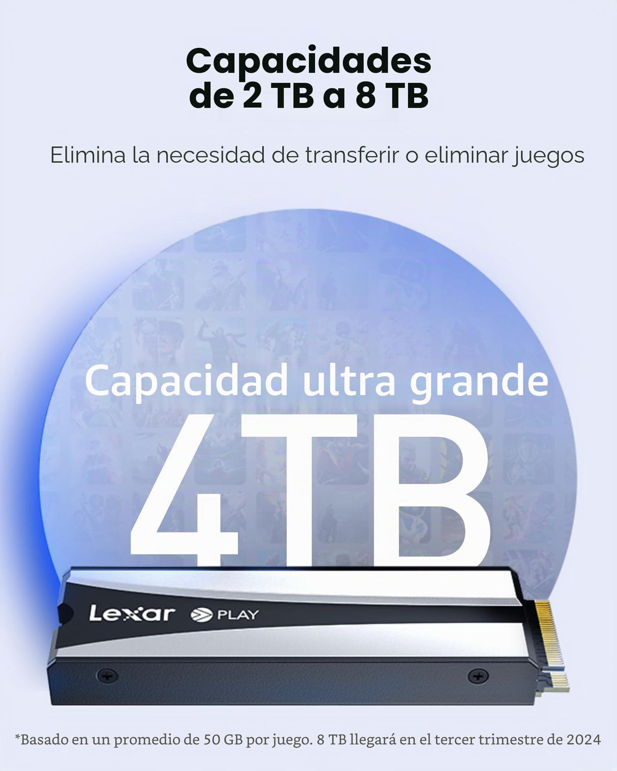 Lexar Play 2280 4TB SSD con disipador de Calor, PCle Gen 4x4 NVMe, PS5, Velocidad de hasta 7400 MB/s, Unidad de Estado sólido Interna de Alto Rendimiento, Compatible con PlayStation 5