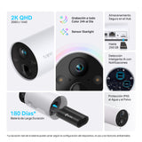 Tapo TP-Link C420S2 - Cámara Vigilancia WiFi Exterior Inalámbrica con Batería Recargable, Resolución 2k, Visión Nocturna, Audio Bidireccional, IP65 a Prueba de Agua