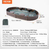 VEVOR Caja de Arena con Tapa Areno de HDPE Ovalado de 183x105,5x23cm con 4 Asientos en Las Esquinas y Revestimiento Inferior para Niños de 3 a 12 Años para Patio al Aire Libre, Playa, Parque, Marrón