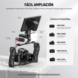 NEEWER Jaula Cámara Video Rig con Placa Liberación Rápida Arca, Empuñadura Dual, Roscas ARRI 3/8" y 1/4", Zapata Fría, Cage Estabilizador Universal Compatible con SmallRig NEEWER Placa Base, CA077