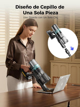 Proscenic P16 Aspiradora sin Cable 55Kpa/550W/65Mins, Aspiradora Escoba Vertical con Tubo Plegable, Cepillo Anti-Enredo y Pantalla Táctile LED para Suelo/Alfombra/Pelos de Mascotas