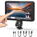 NEEWER F700 7" Monitor Campo Cámara, Pantalla Táctil IPS HD 2000nit 1920x1080 con LUT 3D, 4K HDMI Loop in/out con Peak Focus DSLR Video Asistencia Onda HDR, Montaje Zapata Fría, Batería No Incluida