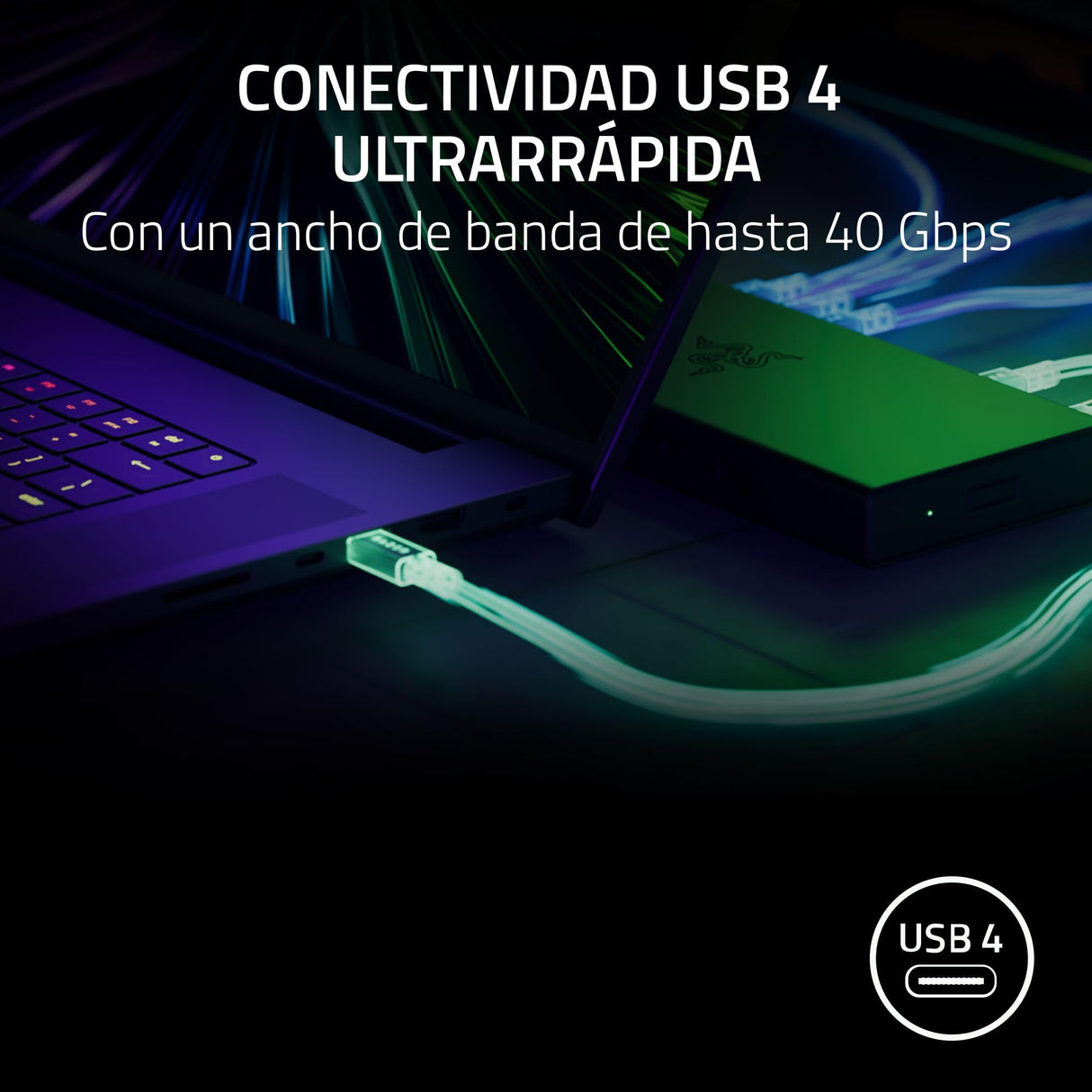 Razer USB 4 Dock - Base de Alta Velocidad para Juegos y productividad - Diseño de 14 Puertos - Soporte de Doble Pantalla, Carga de Dispositivos (3X USB-C, 5X USB-A, HDMI, Gigabit Ethernet) Negro