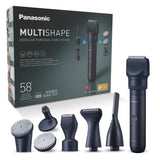 Panasonic MULTISHAPE ER-CKL2, ER-CDT1 & ER-CFB1 Paquete, Unidad principal, Accesorios Cabezales de Afeitado y Recorte, Cortabarbas y cortapelos, Cepillo Facial con batería de ion-litio, Negro