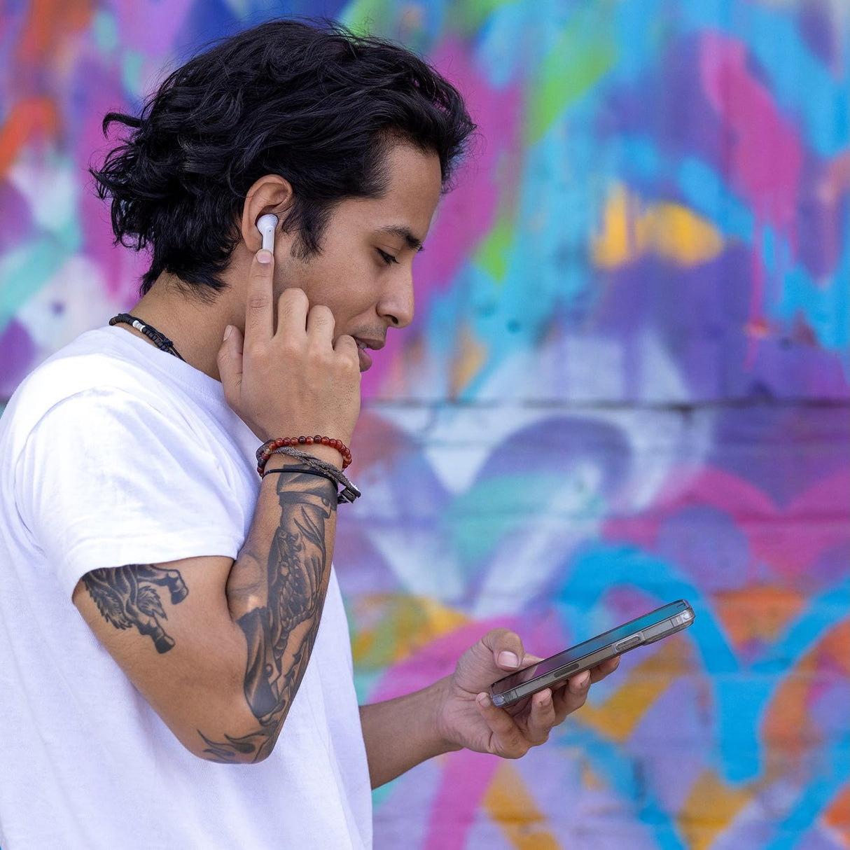 JBL Tune Flex TWS, Auriculares In Ear inalámbricos con cancelación activa del ruido, graves potentes, resistencia al agua IPX4, 8 a 24h de batería, estuche de carga, blanco