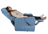 PEPE Mobility Sillon Relax Reclinable Electrico (Tela Lino) Levanta Personas con Mando, Butaca Confort Gente Mayor Azul