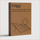 Panel solar plegable TX-206 de 100 W de Technaxx, Cargador solar monocristalino portátil para todas las fuentes de alimentación habituales con salidas USB-A/USB-C/XT60/DC7909/MC4/Anderson
