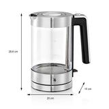 WMF Lono - Hervidor, 3000 W, 1.7 litros, Acero Inoxidable, Plateado/Transparente