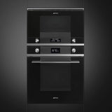 Microondas Grill Empotrable Smeg MP122N1 - Microondas + Grill Integrable Negro y Acero Inoxidable - 22 litros - 850 W
