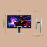 Samsung Odyssey OLED G81SF Gaming Monitor 27 Inch 4K, QD-OLED, UHD, 3840 x 2160, 240 Hz, 0.03 ms(G/G), AMD FreeSync Premium Pro, G-Sync Compatible, Safeguard+ for Burn-ins, Glare Free, LS27FG816SUXEN