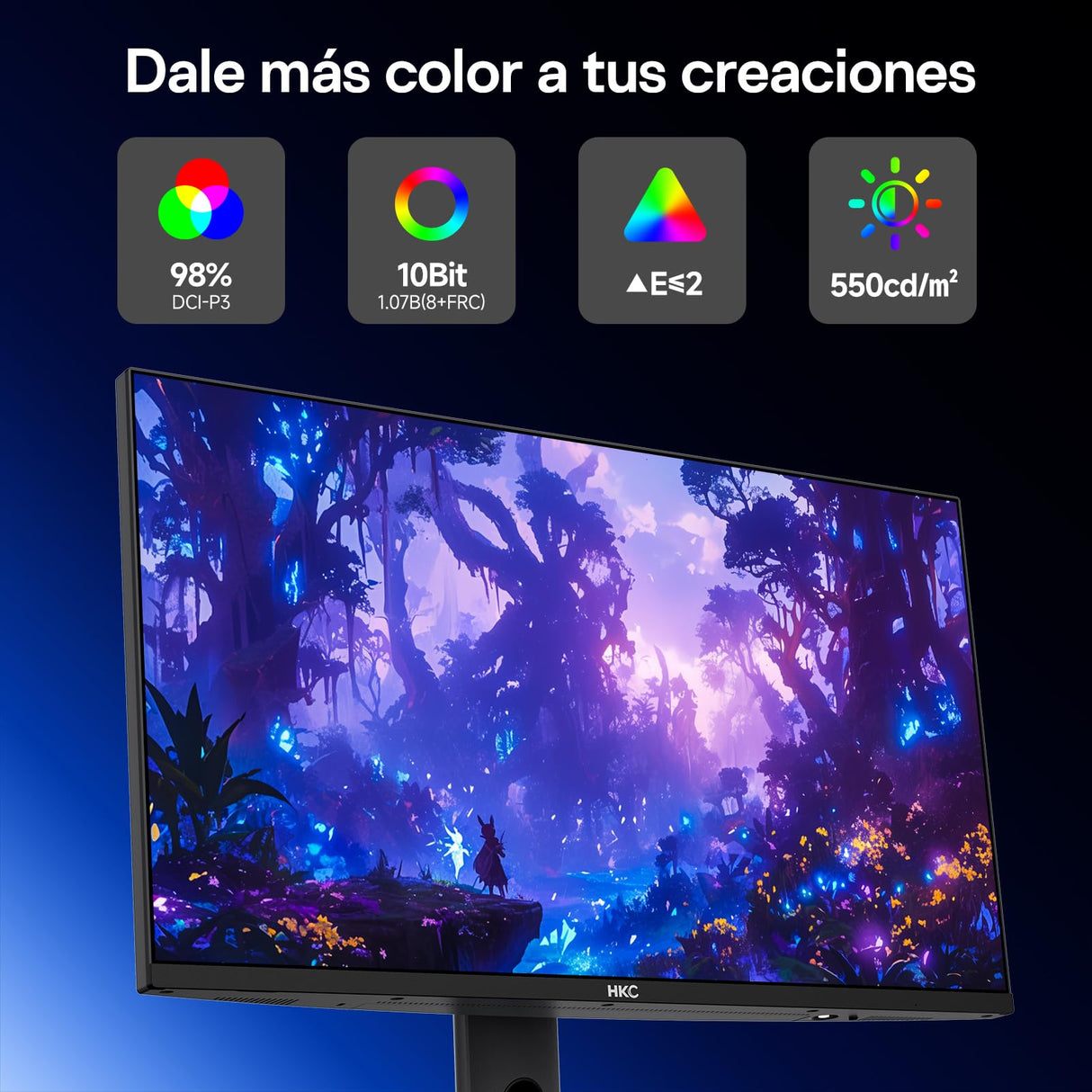 HKC G27M7Pro Monitor para Juegos de 27", Mini LED IPS, UHD 160 Hz/FHD 320 Hz, 1 ms DIC, HDR1400, 98% DCI-P3, Adaptive Sync, USB-C 90 W, 2× HDMI 2.1, DP 1.4, Soporte Ajustable en Altura, VESA 100×100