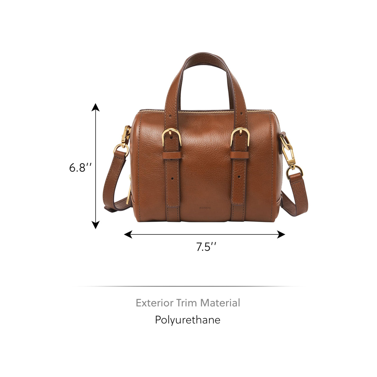 Fossil Carlie, Satchel para Mujer, marrón, 19 cm L x 12.1 cm W x 17.1 cm H