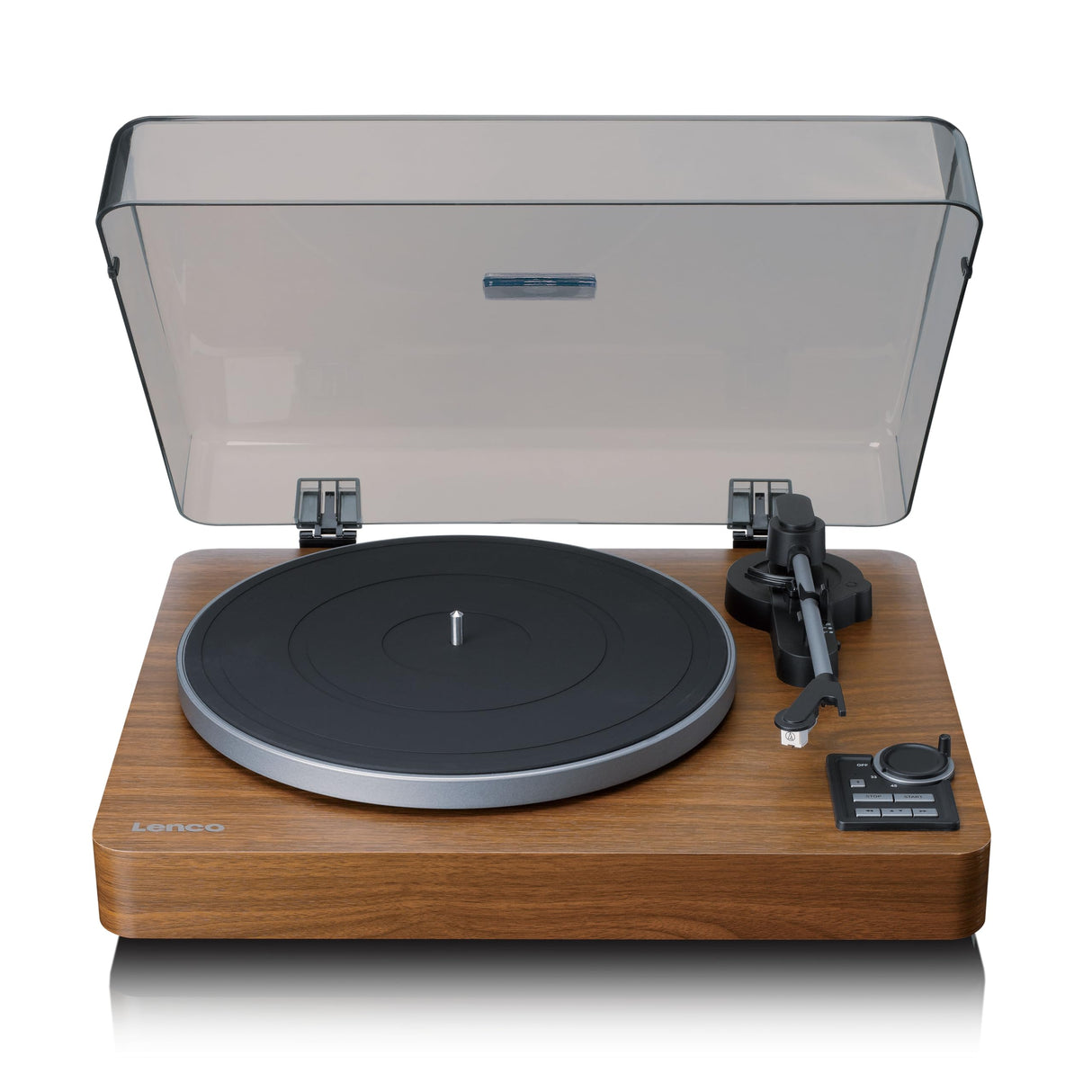 Lenco LBTA-165WD Tocadiscos totalmente automático - Bluetooth 5.3 - Carcasa de madera - Platos de metal y pastilla AT3600L - Arranque automático y retorno automático - 2 velocidades (33/45 rpm) -