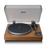 Lenco LBTA-165WD Tocadiscos totalmente automático - Bluetooth 5.3 - Carcasa de madera - Platos de metal y pastilla AT3600L - Arranque automático y retorno automático - 2 velocidades (33/45 rpm) -