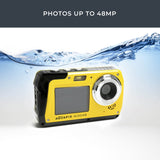 Easypix W3048 Edge Yellow - Cámara Sumergible, 48MP Doble Pantalla