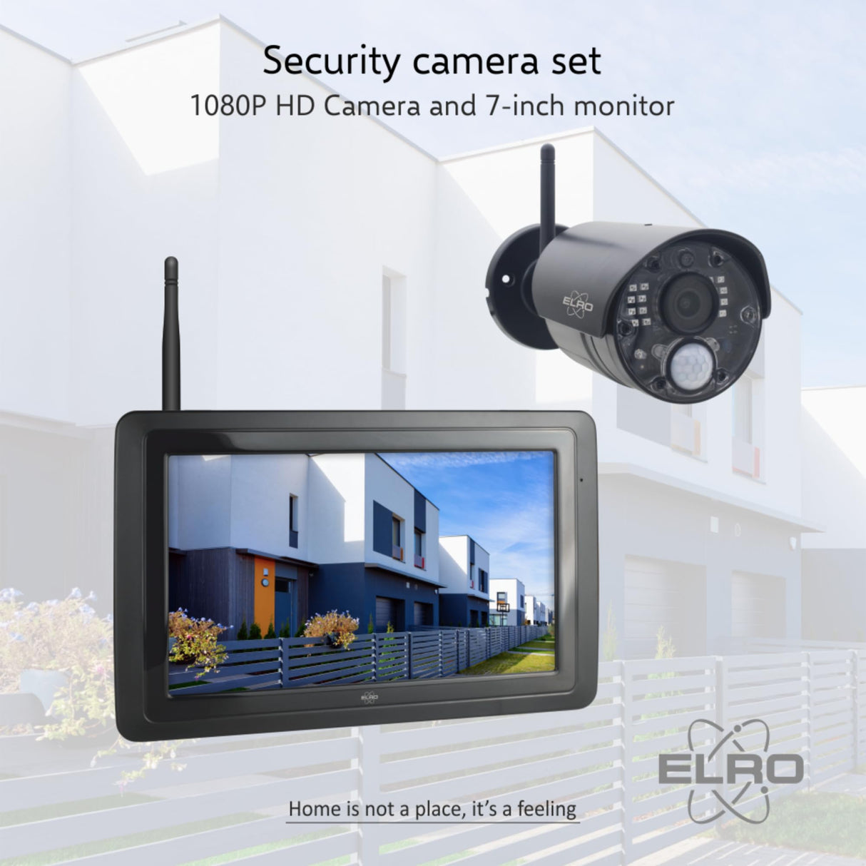 ELRO CZ40RIPS - Cámara de Seguridad inalámbrica Full HD 1080p Full HD con Pantalla de 7" y aplicación