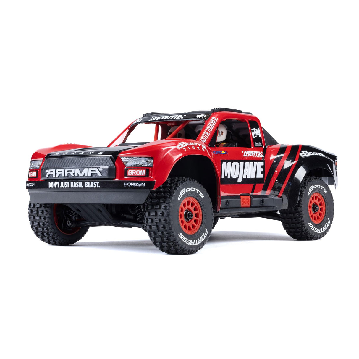 ARRMA- Mojave Grom Coche controlado por Radio, Color Rojo, 1/18 (Horizon Hobby ARA2104T1)