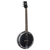 ORTEGA Raven Series Banjo - Banjo de 6 cuerdas, incluye funda, color negro satinado