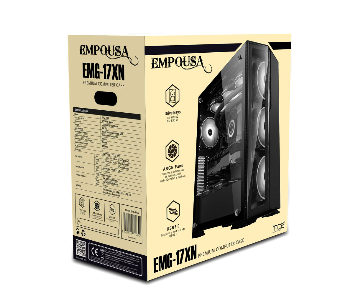 INCA EMPOUSA Premium Computer Case EMG-17XN