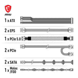MSI MAG A850GL PCIE5 - Fuente de Alimentación, 850W, 80 Plus Gold, Totalmente Modular, ATX 3.0, Soporte GPU PCIe 5.0, Ventilador FDB de 120mm, Full-Bridge LLC, Cables Planos Negros - 7 Años de Garantí