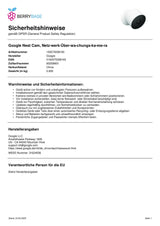 Google Nest CAM Outdoor GA01317-DE GA01317DE (GA01317-DE)